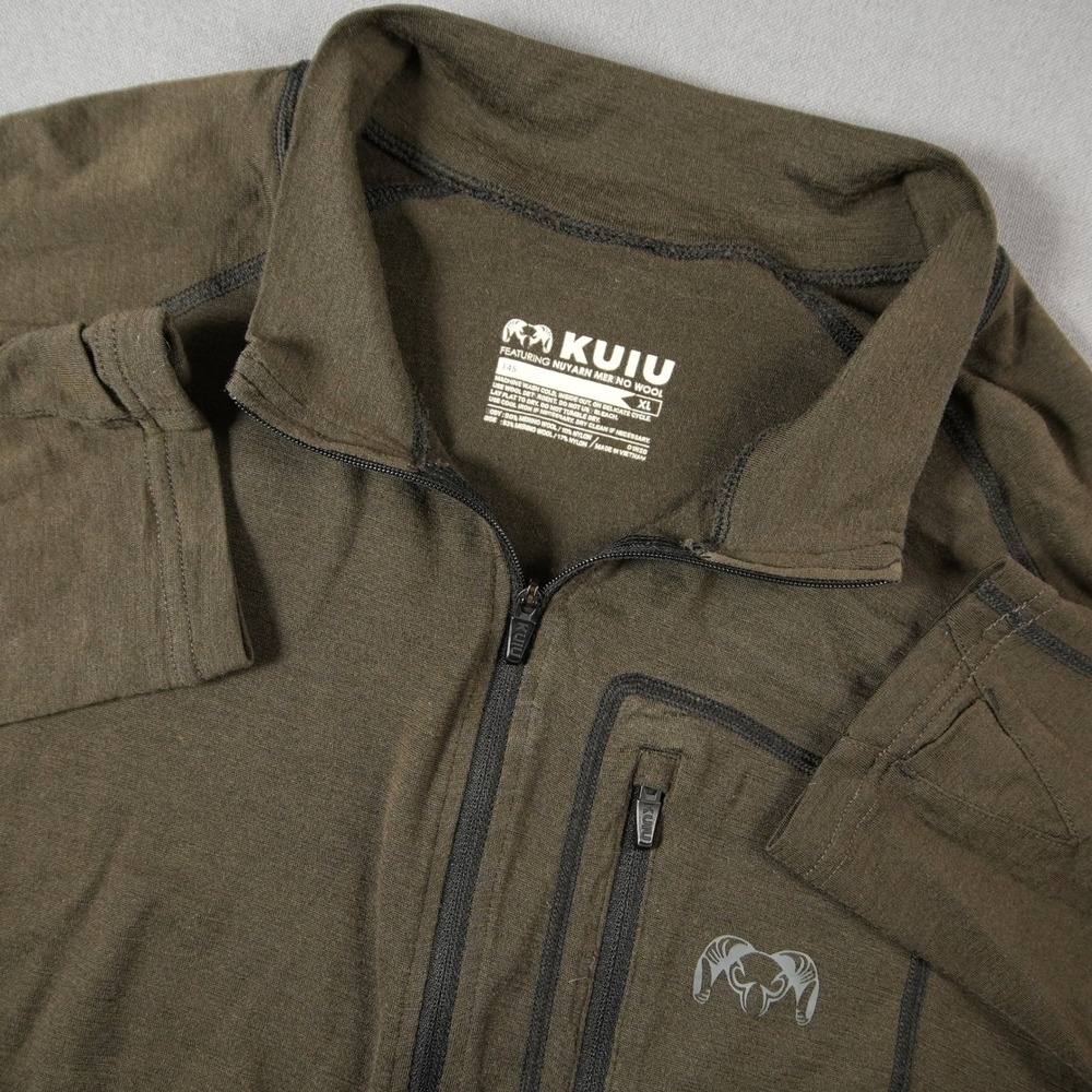 KUIU 145 Merino Wool Zip-T Mens XL Olive Drab Nuyarn Base Layer Hunting Top